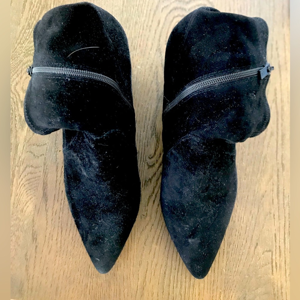 Isla Black Suede Slim Ankle Bootie